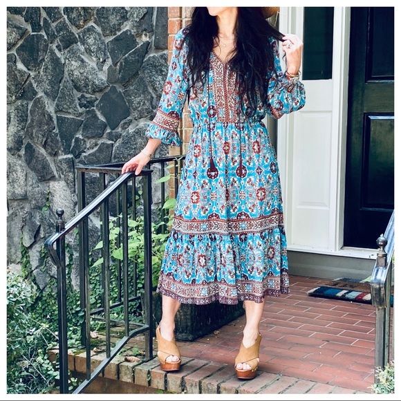 FABULOUS BOHO GYPSY CHIC FLORAL DRESS - Picture 10 of 16